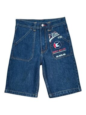 VINTAGE 2000s G-Unit Boy’s Graphic Blue Denim Jean Shorts Sz 6 Streetwear